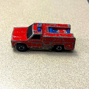 Vintage Hot Wheels Blackwall Emergency Unit 50 Red Fire Truck 1974 Hong Kong